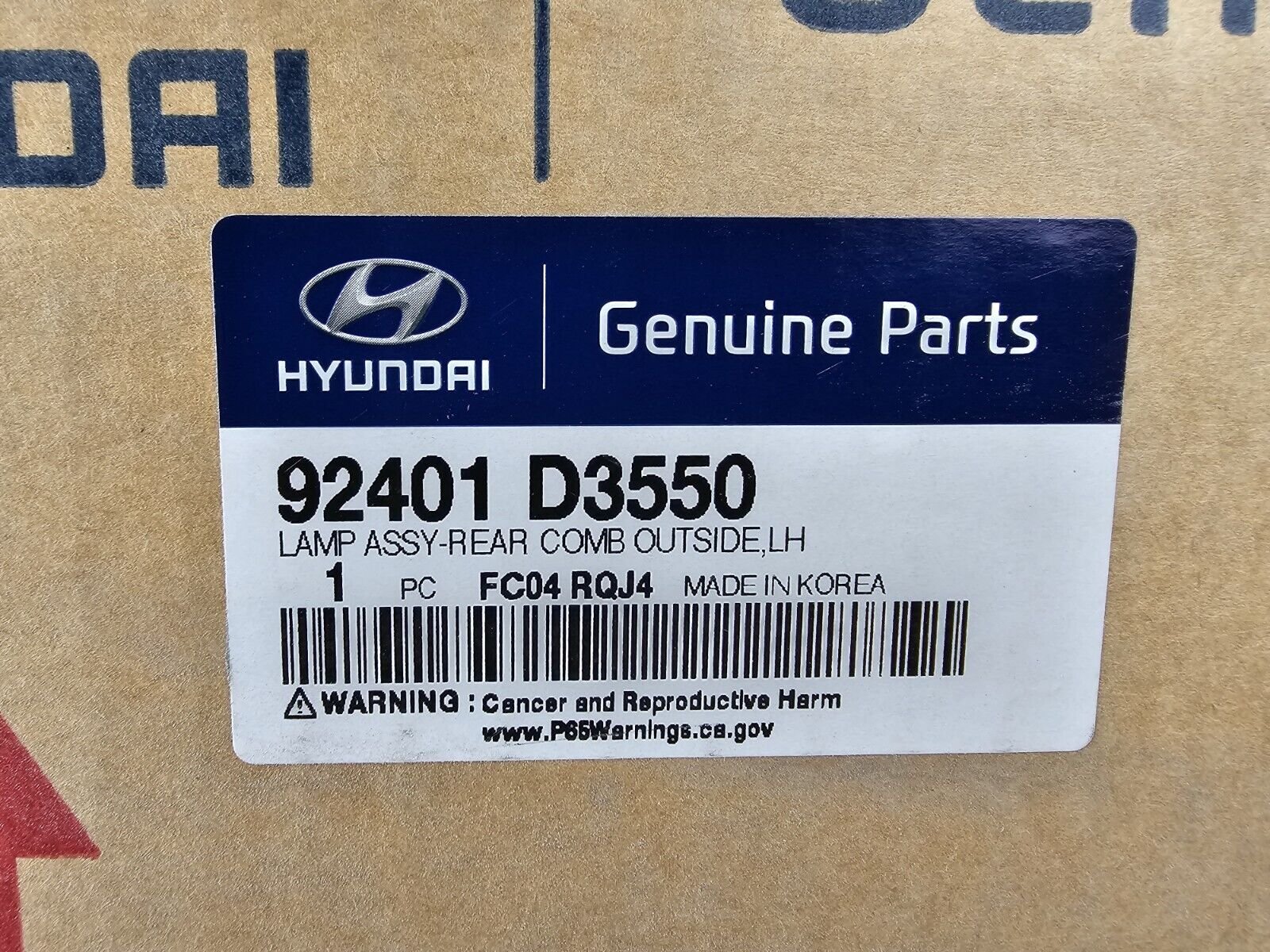 New! 2019-2021 Hyundai Tucson LH Left Driver Side Rear Tail Light Outer LED OEM - Image 7