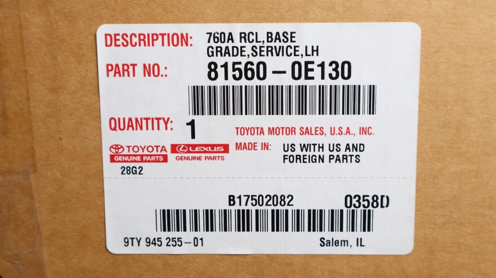 New! 2016-2022 Lexus RX350 RX450h LH Left Driver Rear Quarter Tail Light LED OEM - Image 8