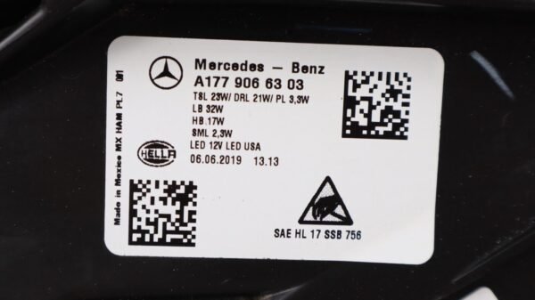 2019-2022 Mercedes A200 A250 A35 W177 LH Left Driver Headlight Non-AFS LED OEM - Image 9